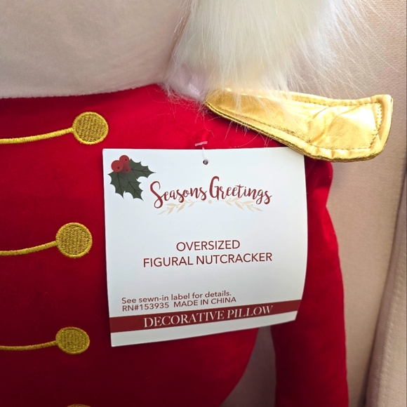 Htf Seasons Greetings Limited Edition Oversized Decorative Nutcracker Pillow - Picture 5 of 12